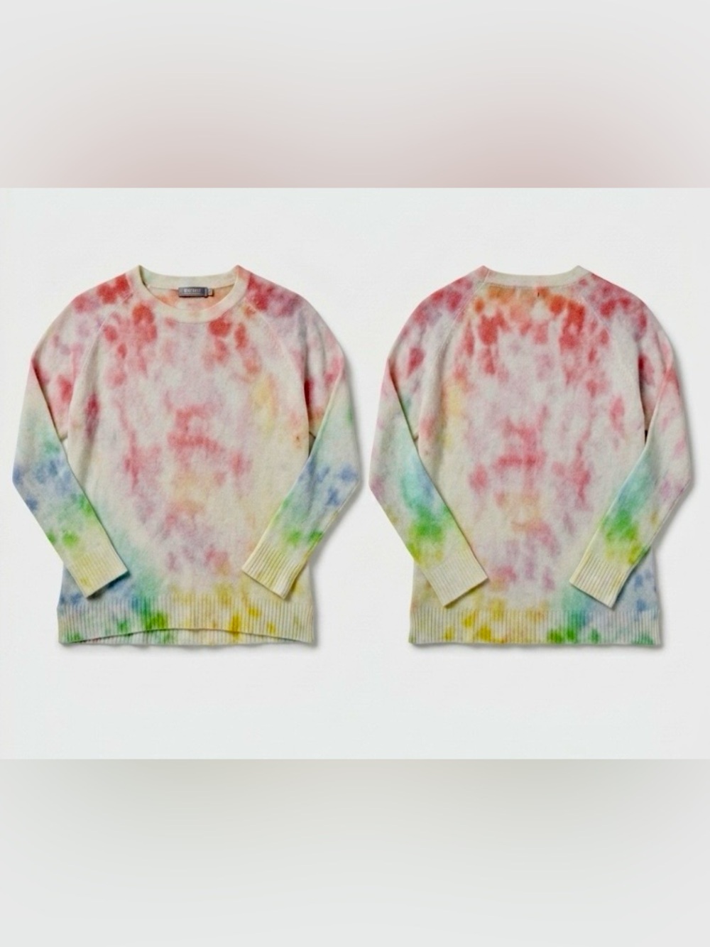 Brodie Cashmere tie-dye sweater vibrant, hand-dyed pattern lightweight Small